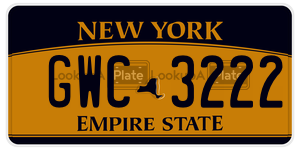 GWC3222 license plate in New York