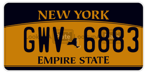 GWV6883  license plate in NY