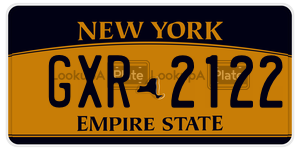 GXR2122  license plate in NY