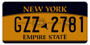 GZZ2781  license plate in NY