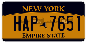 HAP7651 license plate in New York