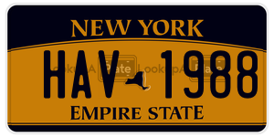 HAV1988 license plate in New York