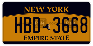 HBD3668  license plate in NY