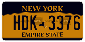 HDK3376  license plate in NY