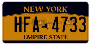HFA4733  license plate in NY