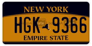 HGK9366  license plate in NY