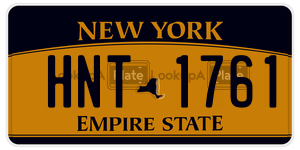HNT1761  license plate in NY