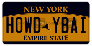 HOWDYBAI  license plate in NY