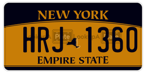 HRJ1360  license plate in NY