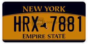HRX7881  license plate in NY