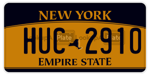 HUC2910  license plate in NY