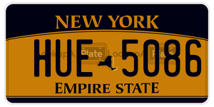 HUE5086 license plate in New York