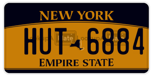 HUT6884  license plate in NY