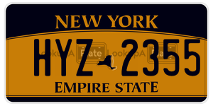 HYZ2355  license plate in NY