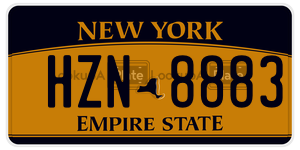 HZN8883 license plate in New York