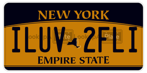 ILUV2FLI  license plate in NY