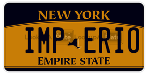 IMPERIO  license plate in NY