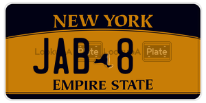 JAB8  license plate in NY