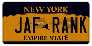 JAFRANK license plate in New York