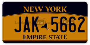 JAK5662  license plate in NY
