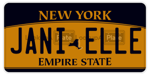 JANIELLE  license plate in NY