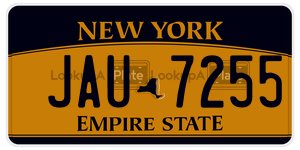JAU7255  license plate in NY