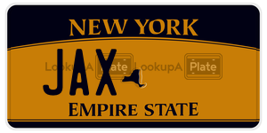 JAX  license plate in NY