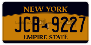 JCB9227  license plate in NY