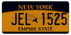 JEL1525 license plate in New York
