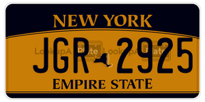 JGR2925 license plate in New York