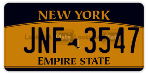 JNF3547  license plate in NY