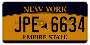 JPE6634 license plate in New York