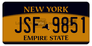 JSF9851  license plate in NY