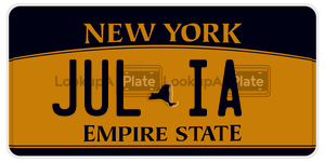 JULIA license plate in New York