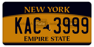 KAC3999 license plate in New York