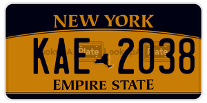 KAE2038  license plate in NY