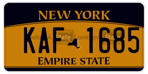 KAF1685  license plate in NY