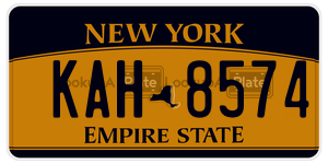 KAH8574  license plate in NY