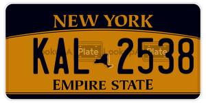 KAL2538  license plate in NY