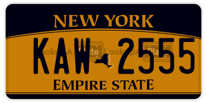 KAW2555  license plate in NY