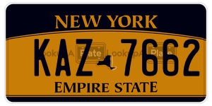 KAZ7662  license plate in NY