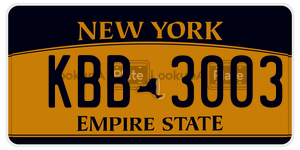 KBB3003 license plate in New York