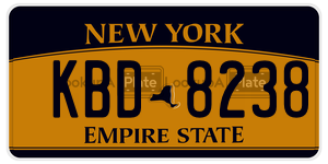 KBD8238 license plate in New York