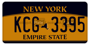 KCG3395  license plate in NY