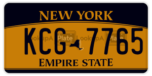KCG7765 license plate in New York