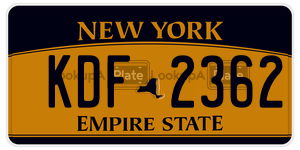 KDF2362  license plate in NY