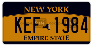 KEF1984 license plate in New York