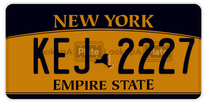 KEJ2227 license plate in New York