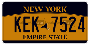 KEK7524  license plate in NY