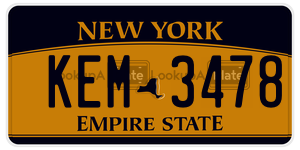 KEM3478  license plate in NY